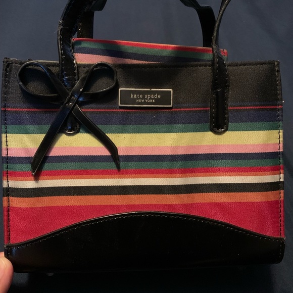 Vintage Kate Spade Rainbow Striped Handbag - Picture 7 of 12